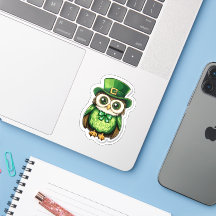 Lucky Owl St. Patrick's Day Sticker