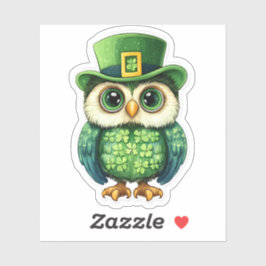 Lucky Owl St. Patrick's Day Sticker