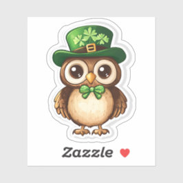 Lucky Owl St. Patrick's Day Sticker