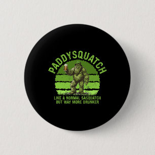 Lucky Paddysquatch St Patricks Day Kleeblatt Grün Button
