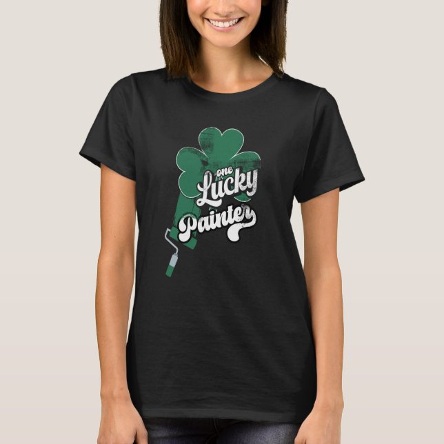 Lucky Painter Shamrock C St Patricks Day T-Shirt (Vorderseite)