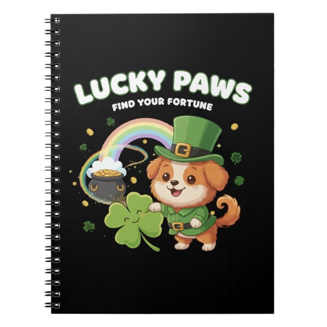 "Lucky Paws St. Patrick's Day Welpe" Notizblock (Vorderseite)