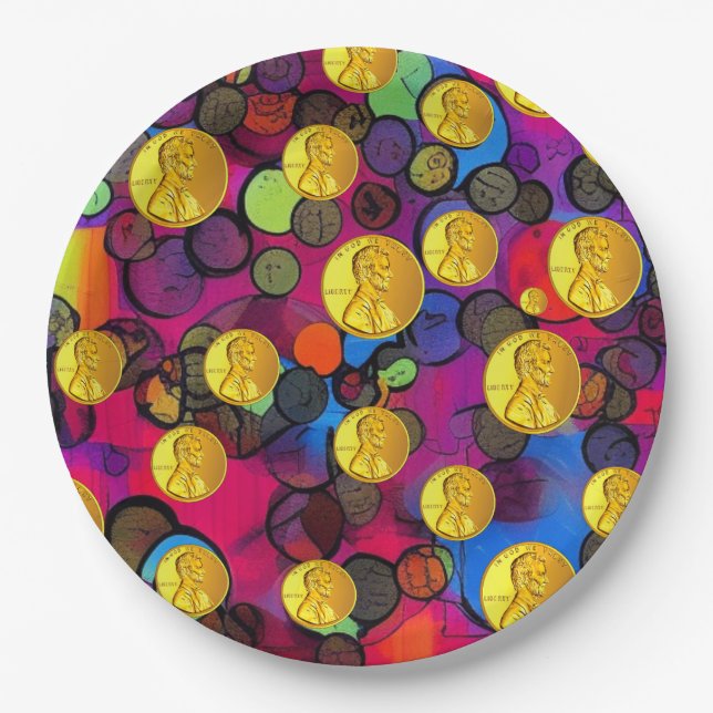 Lucky Pennies Pappteller (Vorderseite)