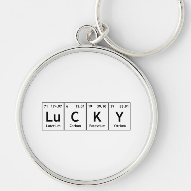 LuCKY Periodic Table Element Word Chemistry Symbol Schlüsselanhänger (Vorne)