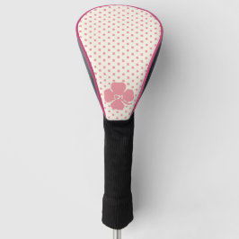 Lucky Pink Klee mit Monogramm Golf Headcover