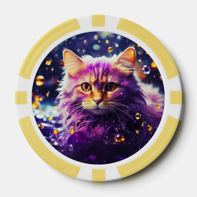 Lucky Pocker Chips für Katzen Liebhaber (Vorderseite)