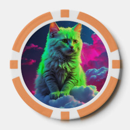 Lucky Poker Chips for Cat Lovers