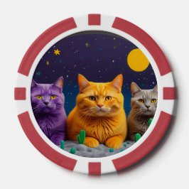 Lucky Poker Chips for Cat Lovers