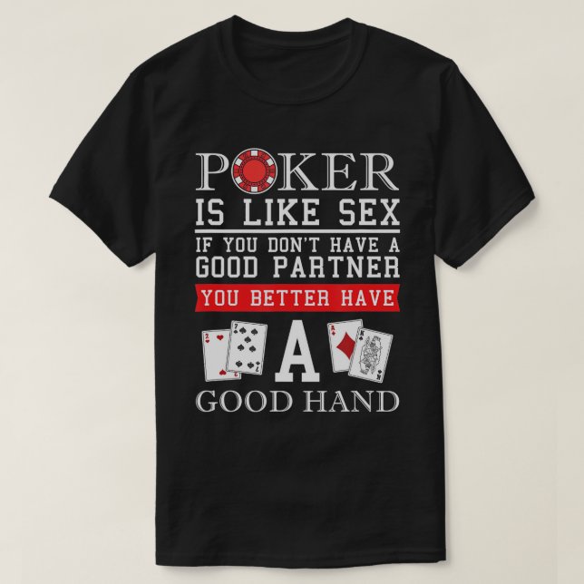 Lucky Poker Gift - Texas Holdem Poker Player T-Shi T-Shirt (Design vorne)