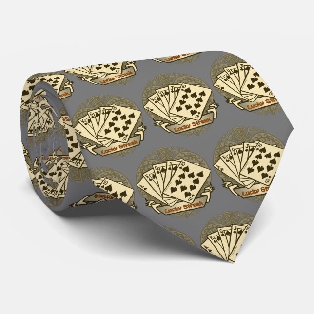 Lucky Poker Player Tie Krawatte (Gerollt)