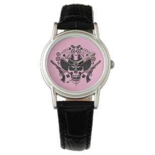 Lucky Poker Skull Armbanduhr