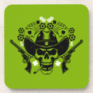Lucky Poker Skull Getränkeuntersetzer