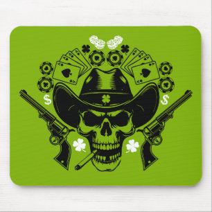 Lucky Poker Skull Mousepad
