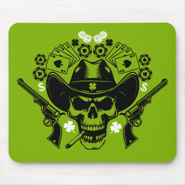 Lucky Poker Skull Mousepad (Vorne)