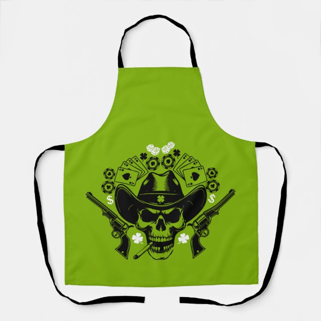 Lucky Poker Skull Schürze (Vorderseite)