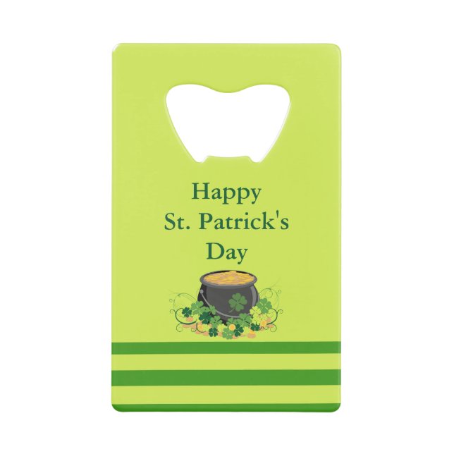 Lucky Pot of Gold St. Patrick's Geldbeutel Flaschenöffner (Vorderseite)