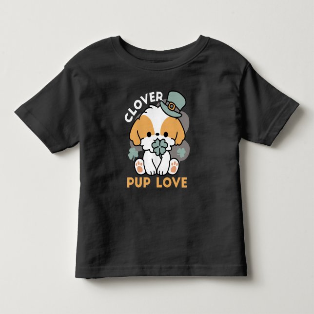 Lucky Pup mit Clover - St. Patrick's Day Gift Kleinkind T-shirt (Vorderseite)