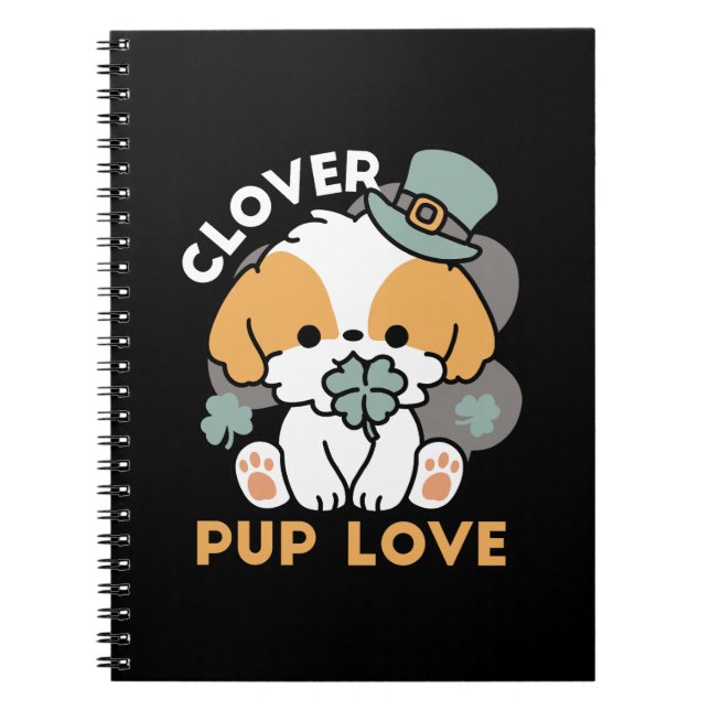 Lucky Pup mit Clover - St. Patrick's Day Gift Notizblock (Vorderseite)