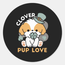 Lucky Pup mit Clover - St. Patrick's Day Gift