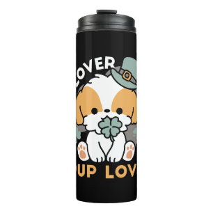 Lucky Pup mit Clover - St. Patrick's Day Gift Thermosbecher