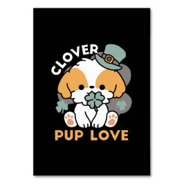 Lucky Pup mit Clover - St. Patrick's Day Gift Tischnummer