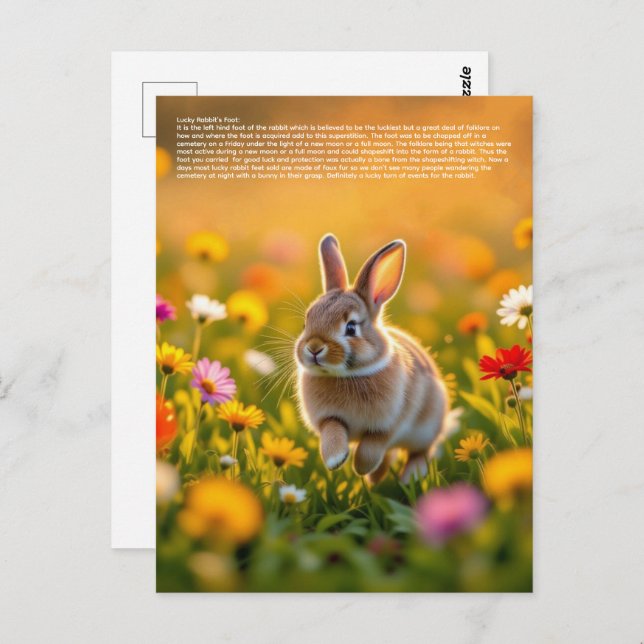 Lucky Rabbit Foot Postkarte (Vorne/Hinten)