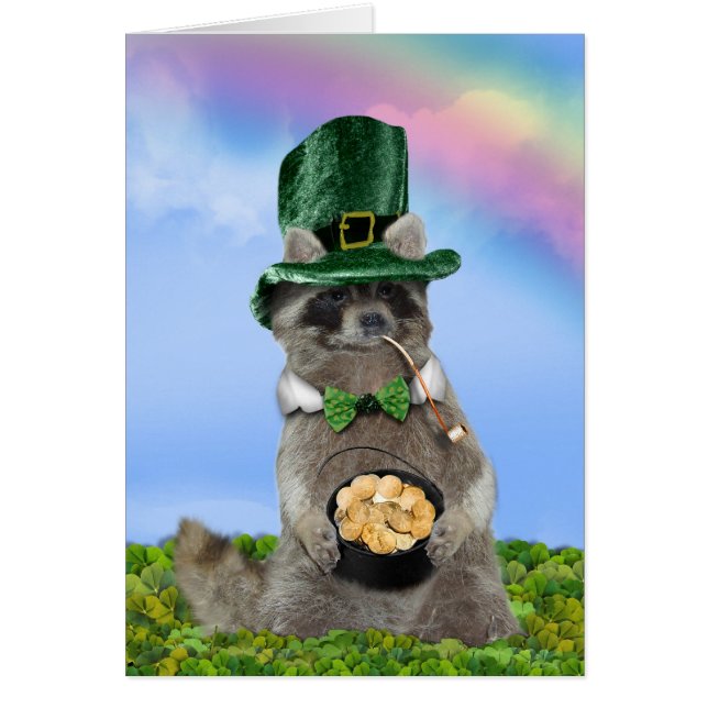 Lucky-Raccoon-Karte (Vorne)