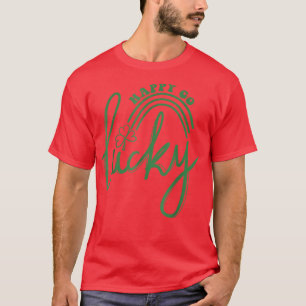 Lucky Rainbow Kleeblatt Happy Go Lucky St Patricks T-Shirt