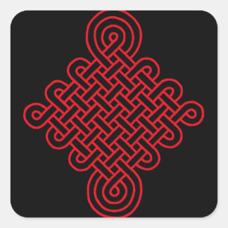 Lucky Red Chinese Knot Quadratischer Aufkleber