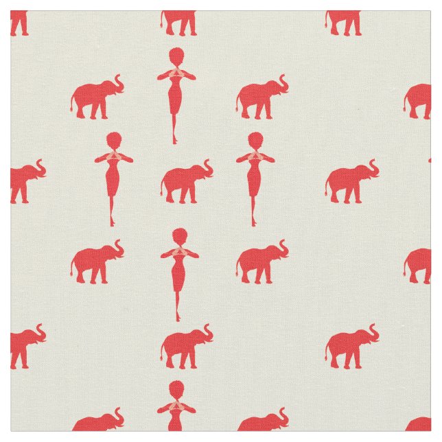 Lucky Red Elefant Stoff (Nahaufnahme)