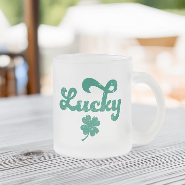 Lucky | Retro St Patrick's Day Mattglastasse (Von Creator hochgeladen)