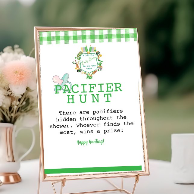 Lucky Schnuller Hunt Baby Showspiel Tischnummer (Lucky Pacifier Hunt Baby Shower Game Table Number)