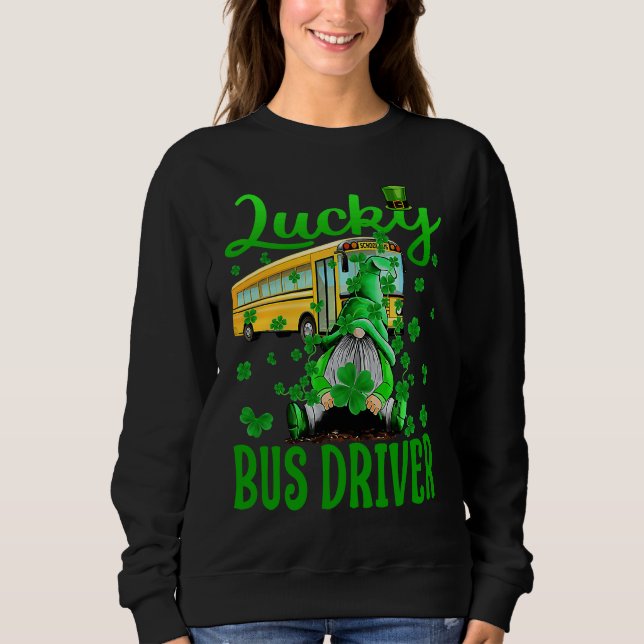 Lucky School Bus Driver St Patrick's Day Saint Pad Sweatshirt (Vorderseite)