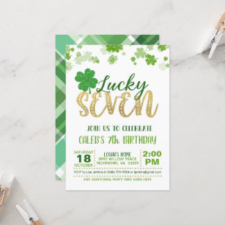 Lucky Seven Birthday Einladung