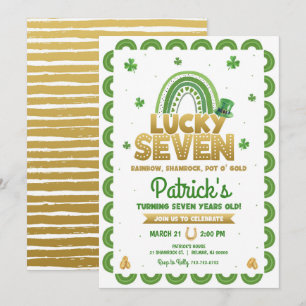 Lucky Seven Birthday Einladung St Patty's Day