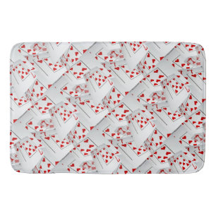 Lucky Sevens Diamonds and Hearts Poker Cards, Badematte