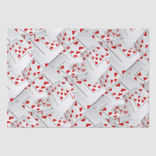 Lucky Sevens Diamonds and Hearts Poker Cards, Seidenpapier
