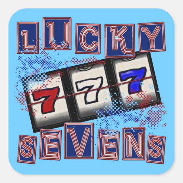 Lucky Sevens Quadratischer Aufkleber (Vorderseite)