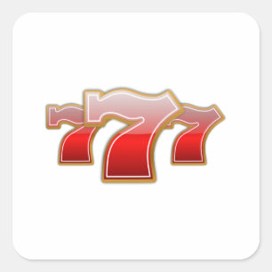 Lucky Sevens - Slot Machine Jackpot Quadratischer Aufkleber