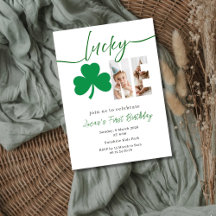 Lucky Shamrock Erstes Geburtstagsfoto editierbar