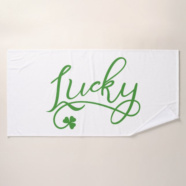 Lucky Shamrock Jour de la Saint Patrick (Serviette de bain)