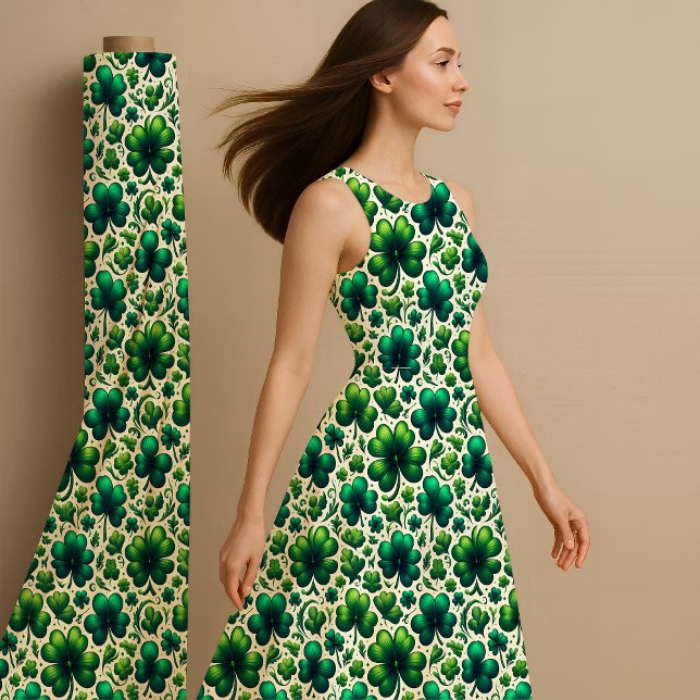 Lucky Shamrock St. Patrick’s Day Pattern Fabric Stoff (Lucky Fabric)