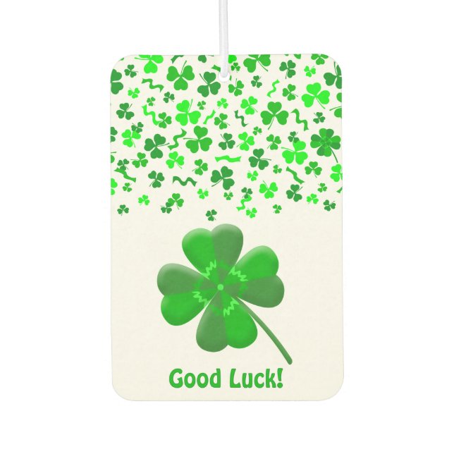 Lucky Shamrocks Confetti Pattern Personalized Autolufterfrischer (Vorderseite)