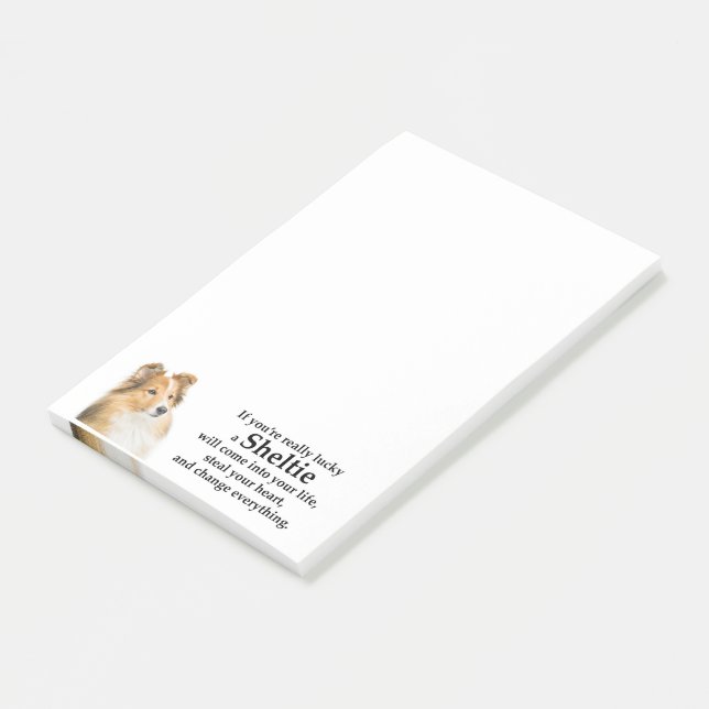 Lucky Sheltie Post-it Klebezettel (angewinkelt)