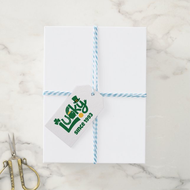 Lucky since Year Geschenkanhänger (Mit Garn)