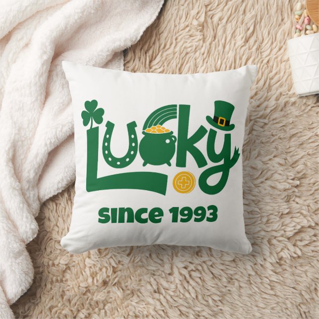 Lucky since Year Kissen (Decke)