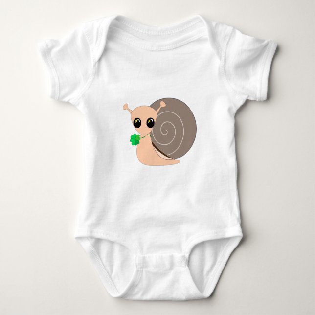 Lucky Snail Baby Bodysuit Strampler (Vorderseite)