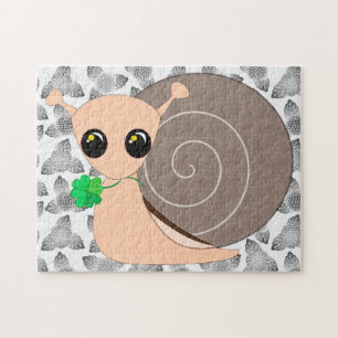 Lucky Snail mit Clover Jigsaw Puzzle
