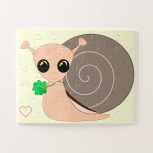 Lucky Snail qith Clover Jigsaw Puzzle