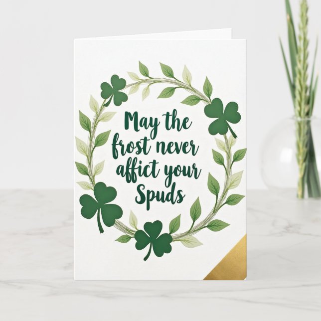 Lucky Spuds Blessing Green Art Card Karte (Vorderseite)